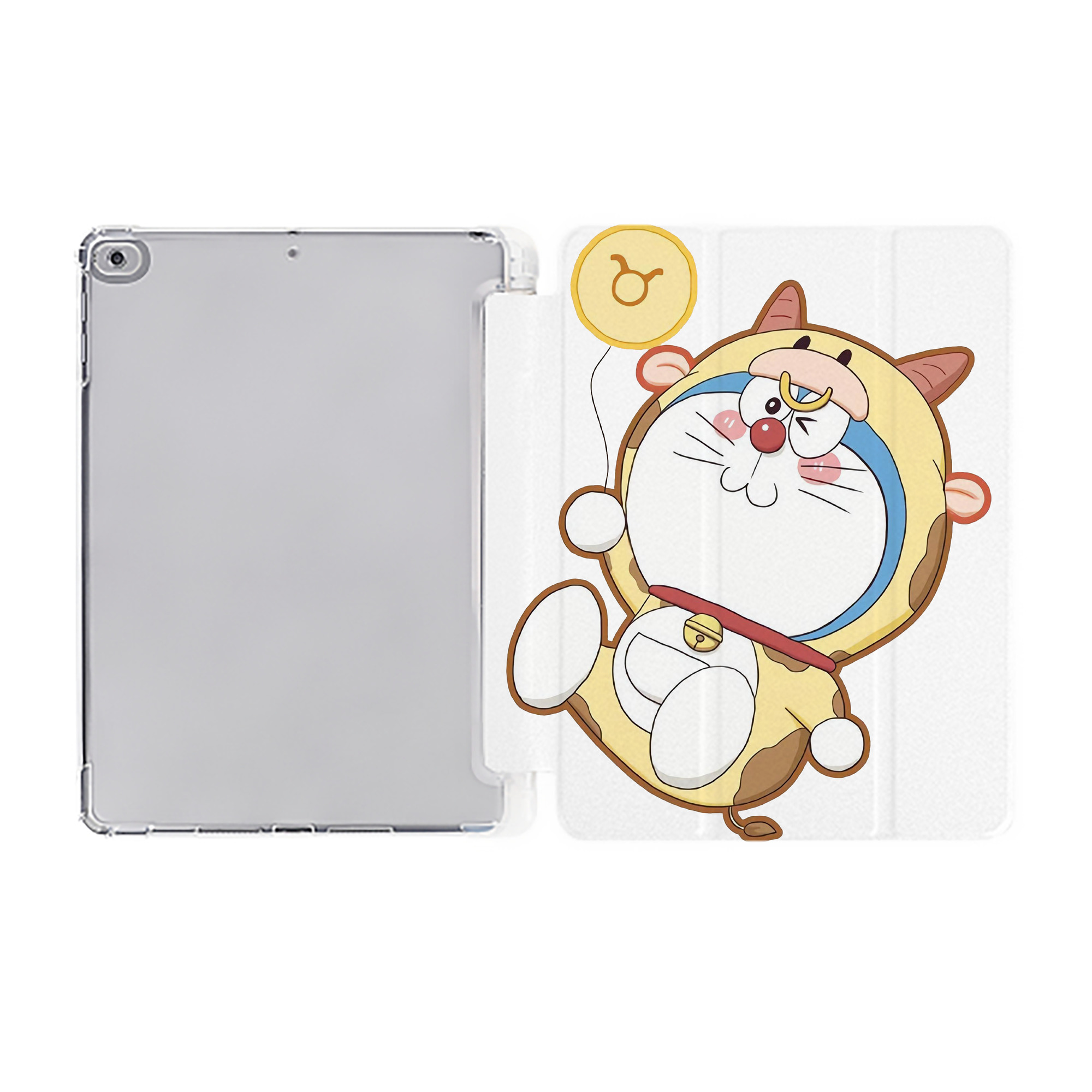 （画像用） ドラえもん Doraemon IPad ケース ペン収納付き 三つ折りスタンド PUレザー×シリコン 対応機種9.5/10.5/10.9インチ